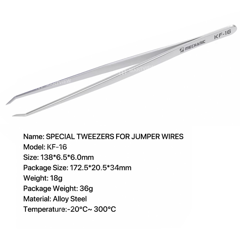 mechanic kf-16-non-magnetic-anti-sticking-v-shaped-special-tweezers-for-jumper-wires-9