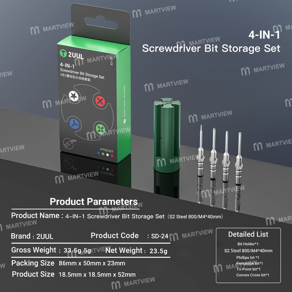 2uul sd24-4-in-1-m4-x-40mm-screwdriver-bit-storage-set-6