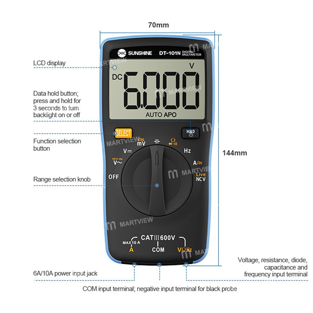 sunshine dt-101n-pocket-style-auto-range-smart-precision-multimeter-14