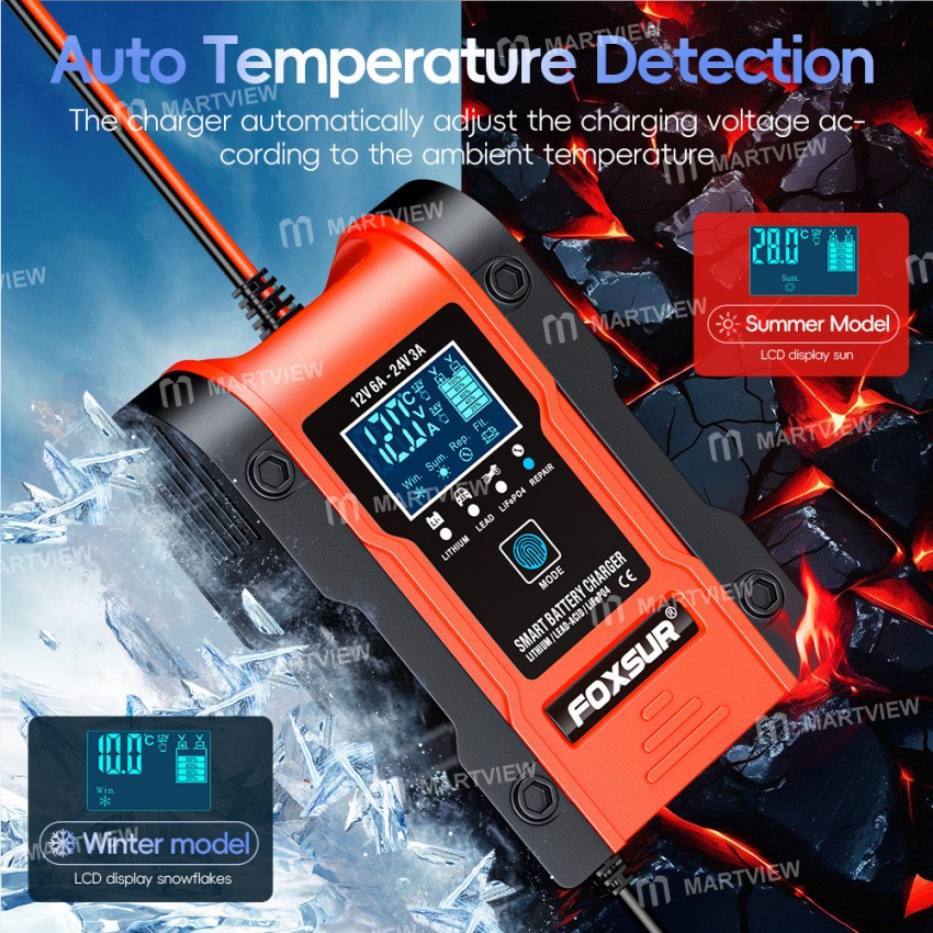foxsur 12v-24v-car-battery-pulse-repair-charger-for-gel-wet-agm-lithium-lifepo4-battery-11