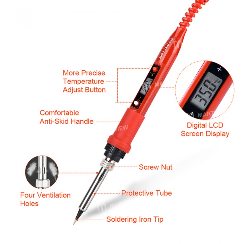 JCD 908S 80W LCD Adjustable Temperature Solder Welding Electric Soldering Iron
