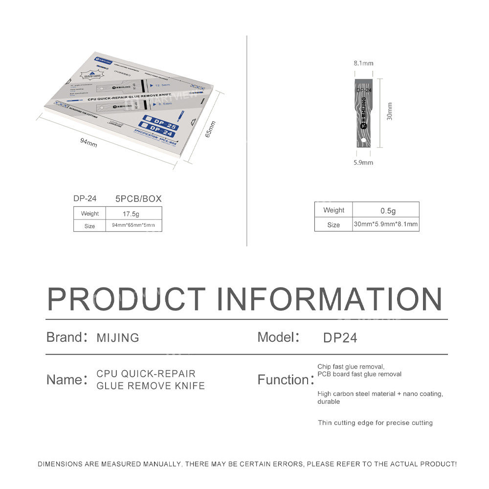 mijing dp24-dp25-high-carbon-steel-cpu-quick-repair-adhesive-removal-blades-7