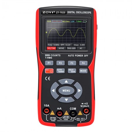 Zoyi ZT-702S 2-in-1 Digital Display 10MHz Data Storage Oscilloscope 1000V True RMS Multimeter