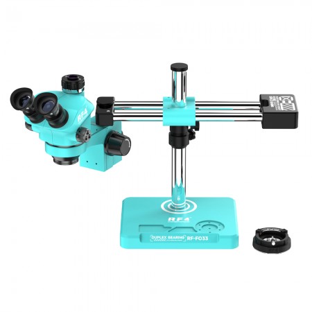 RF4 RF-FO33A (7050TV) 7-50X Synchronous Zoom Trinocular Stereo Microscope with Large Double Arm Base