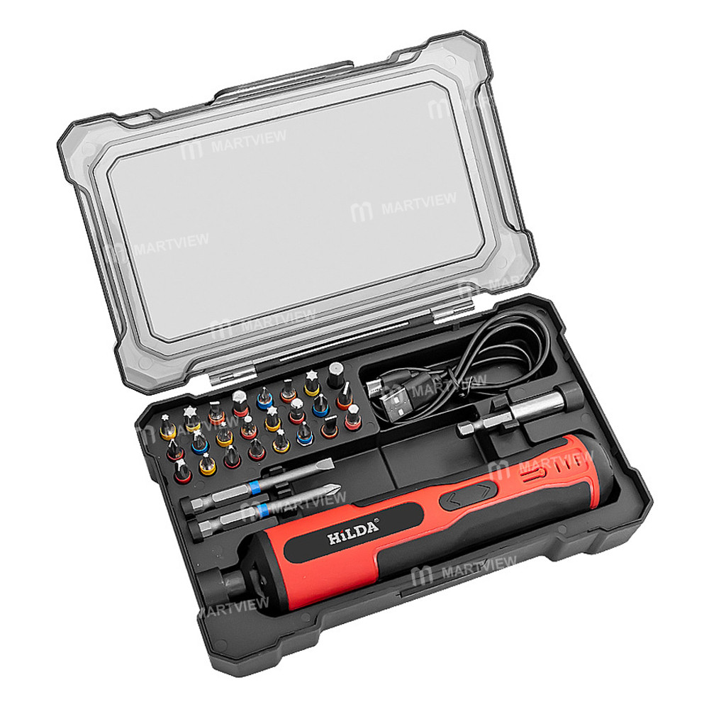 hilda multifunction-rechargeable-4v-cordless-electric-screwdriver-with-27pcs-screwdriver-bits-3
