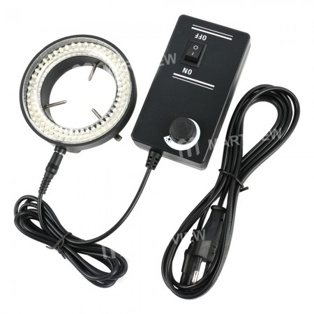 Adjustable 6500K 60 / 144 LED Ring Light Lamp for Industrial Stereo Trinocular Microscope