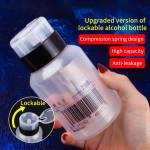 luxianzi 200ml-large-capacity-press-on-plastic-transparent-alcohol-bottle-with-lock-function-3