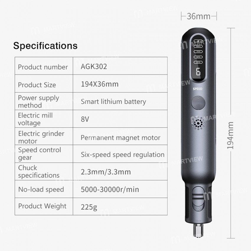 greenworks agk302-80w-6-speed-adjustable-electric-grinder-pen-for-phone-ic-chips-grinde-repair-7