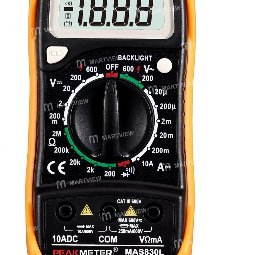 HYELEC MAS830L Portable Digital Multimeter DC Current Resistance AC/DC Voltage Tester with Backlight