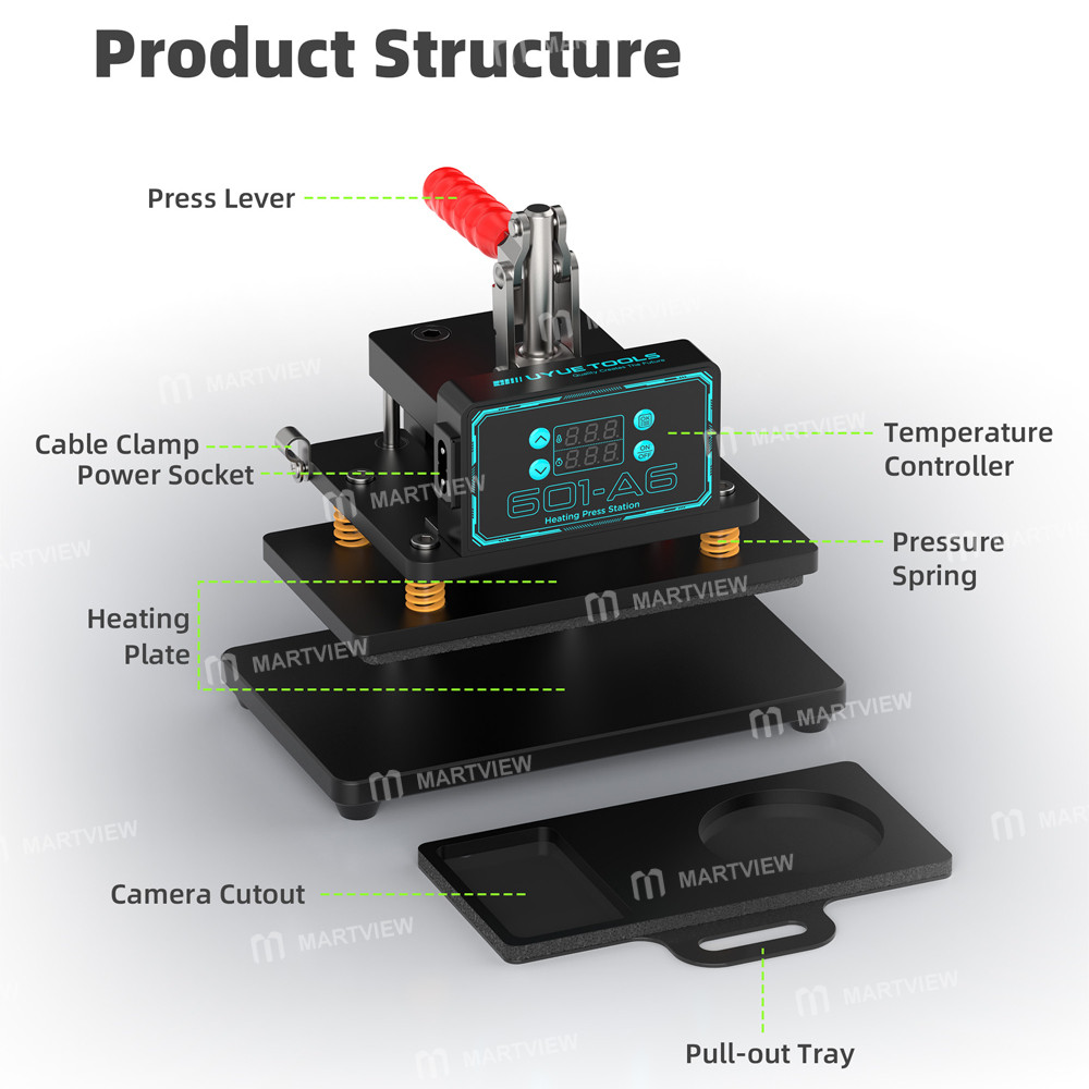 uyue 601-a6-dual-sided-heating-precise-timing-multifunctional-thermal-holding-press-fixture-8