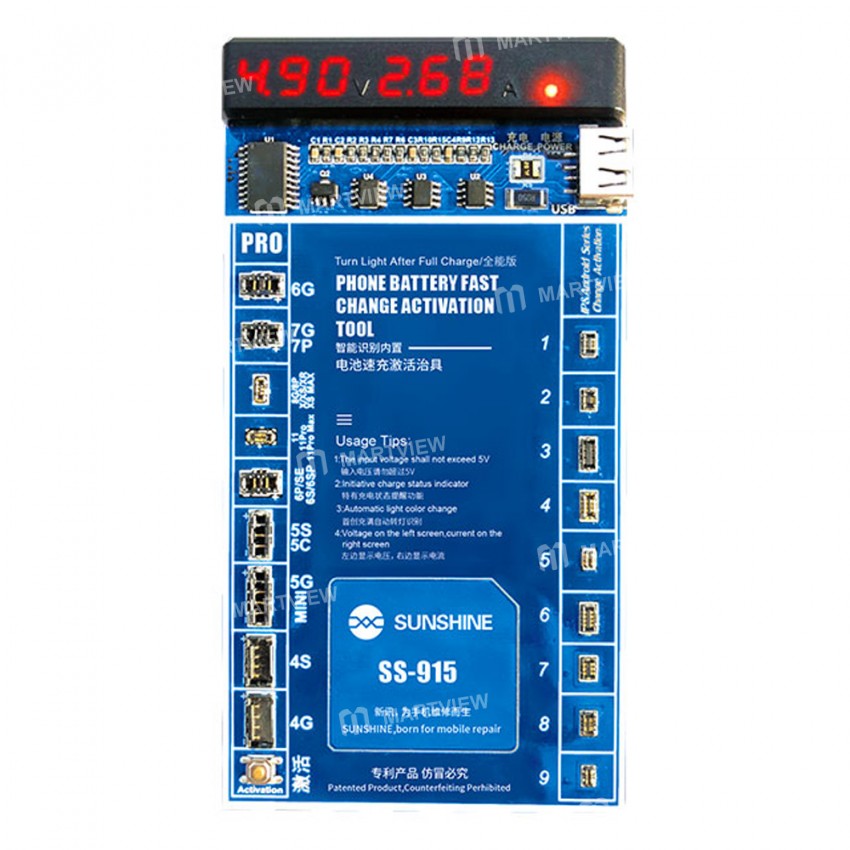 Sunshine SS-915 Fast Charging Smartphone Battery Activation Board with LED Display