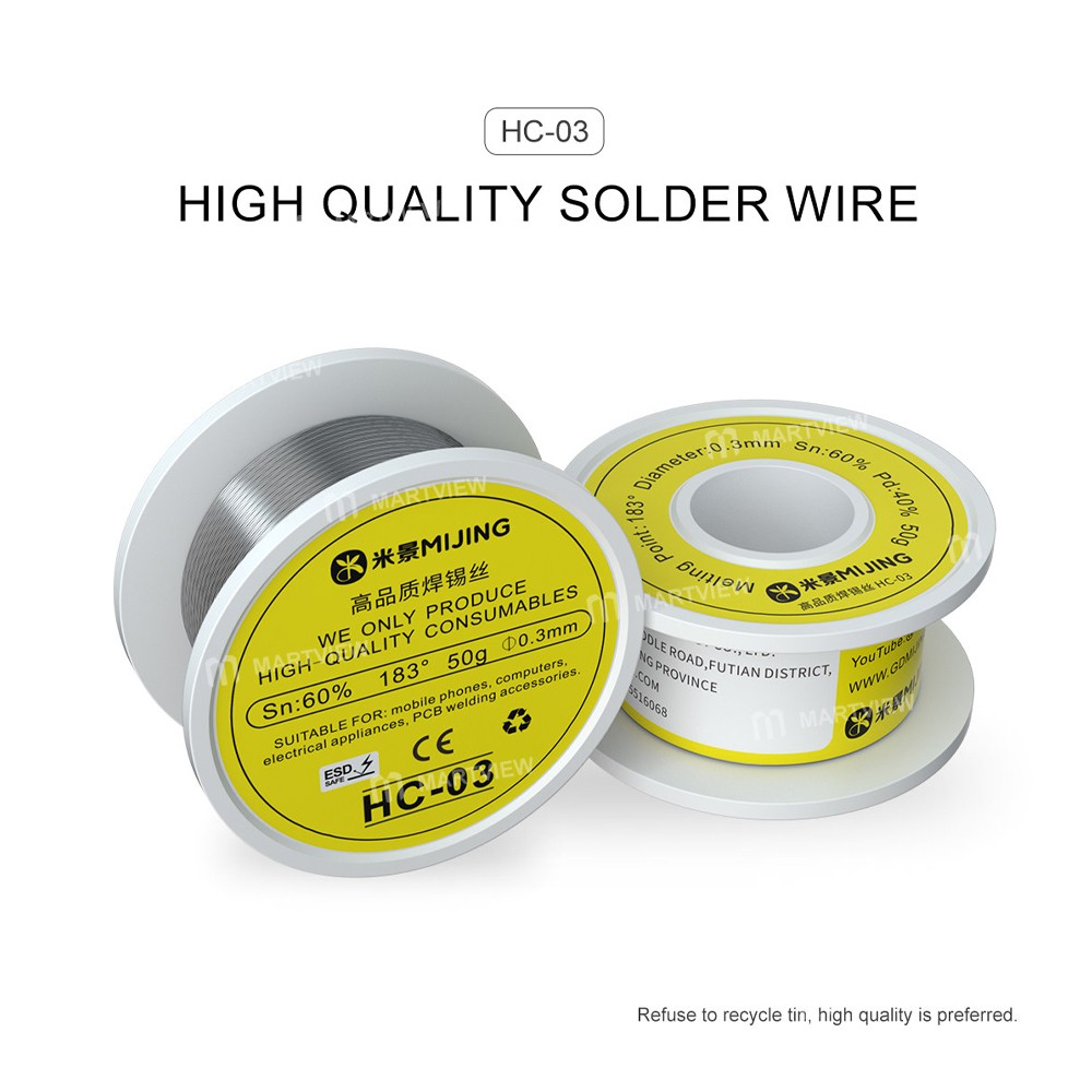 mijing hc-03-hc-05-hc-08-50g-183c-high-purity-residue-free-soldering-tin-wire-9