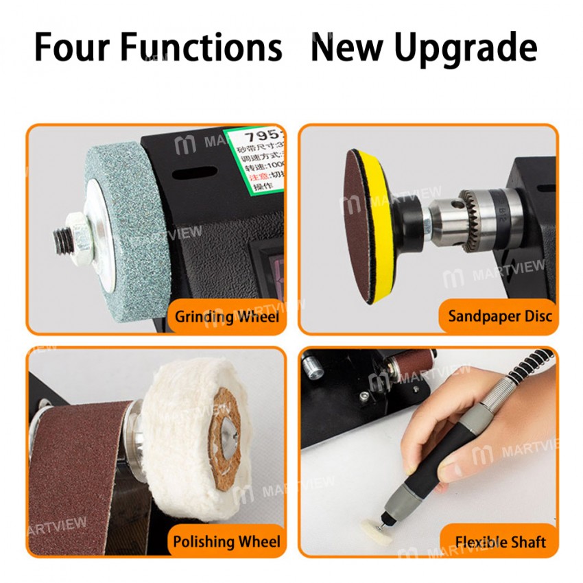 795 Multifunctional Digital Display Small Household Belt Sander for Wood / Metal / Plastic Grinding