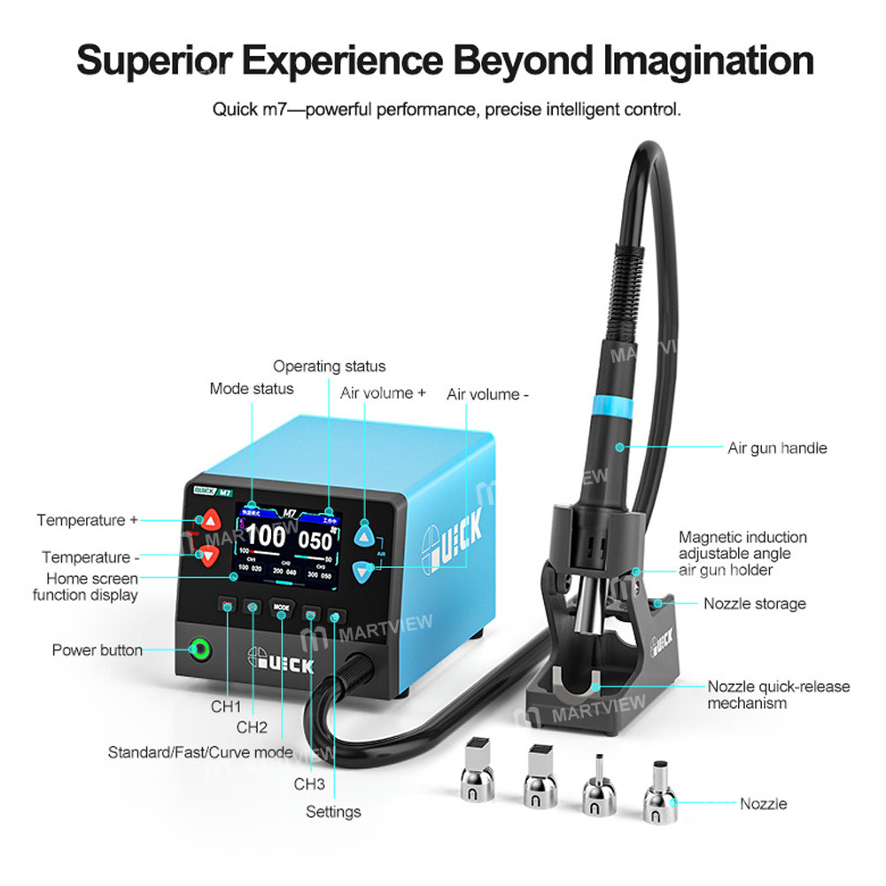 quick m7-1000w-9-channel-hd-digital-display-intelligent-hot-air-gun-desoldering-station-16