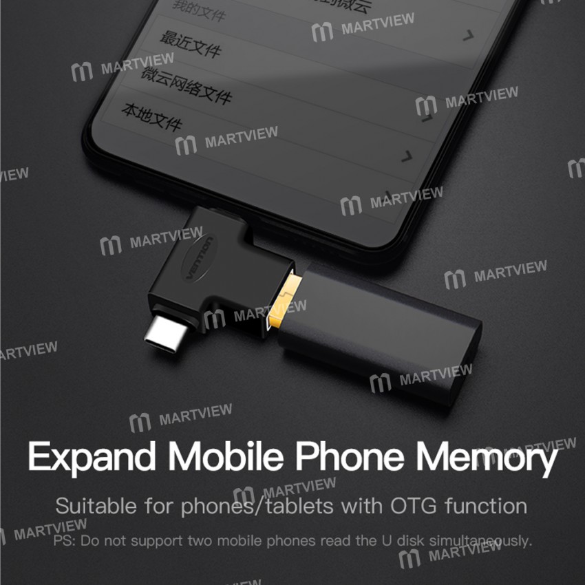 Vention 2-in-1 Type-C to USB/Micro USB OTG Converter Adapter for Huawei/Xiaomi/Samsung