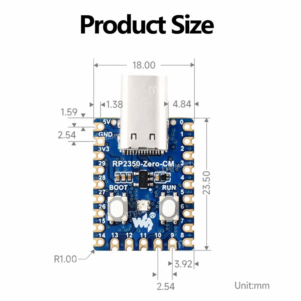 rp2350 zero-cm-male-version-mini-development-board-equipped-with-raspberry-pi-rp2350a-microcontrolle