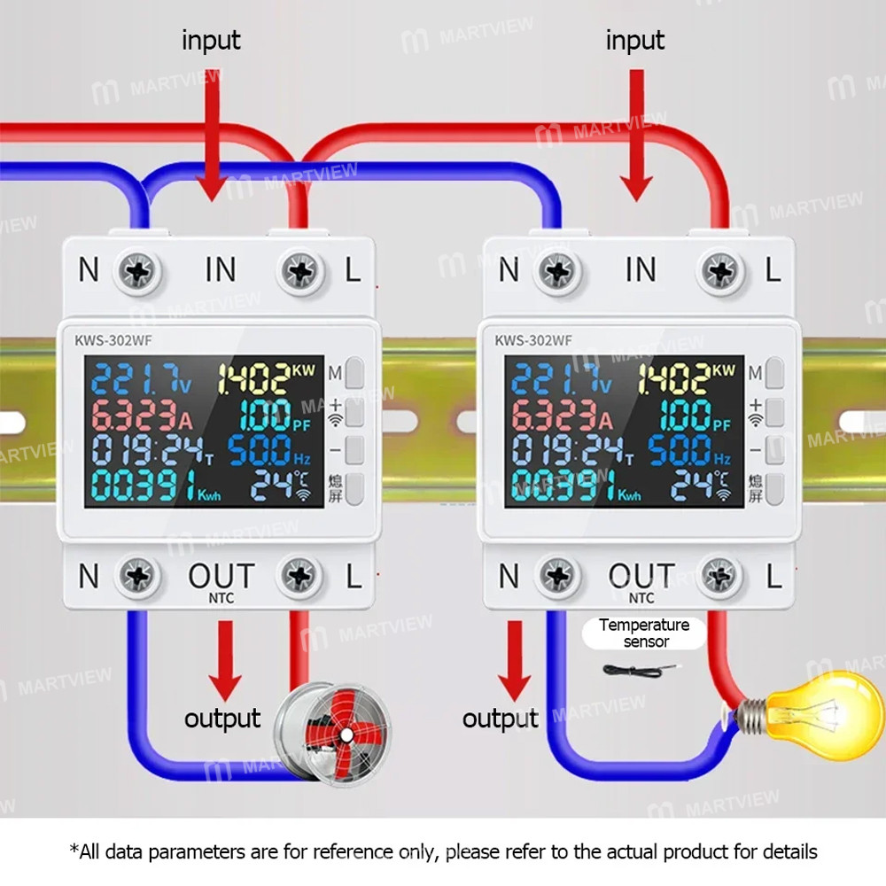 kws 302-series-multifunctional-rail-mounted-voltage-current-meter-with-power-off-protection--wifi-ca