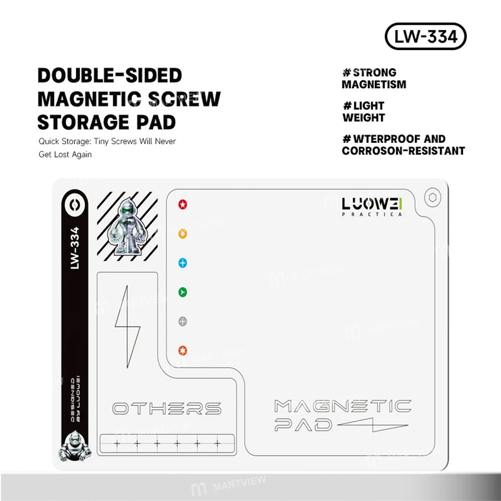 luowei lw-334-larger-size-double-sided-magnetic-screw-storage-pad-2