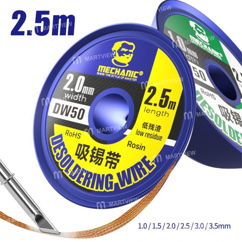 mechanic dw50-25m-low-residue-powerful-desoldering-wire-for-mobile-phone-pcb-board-repair-2