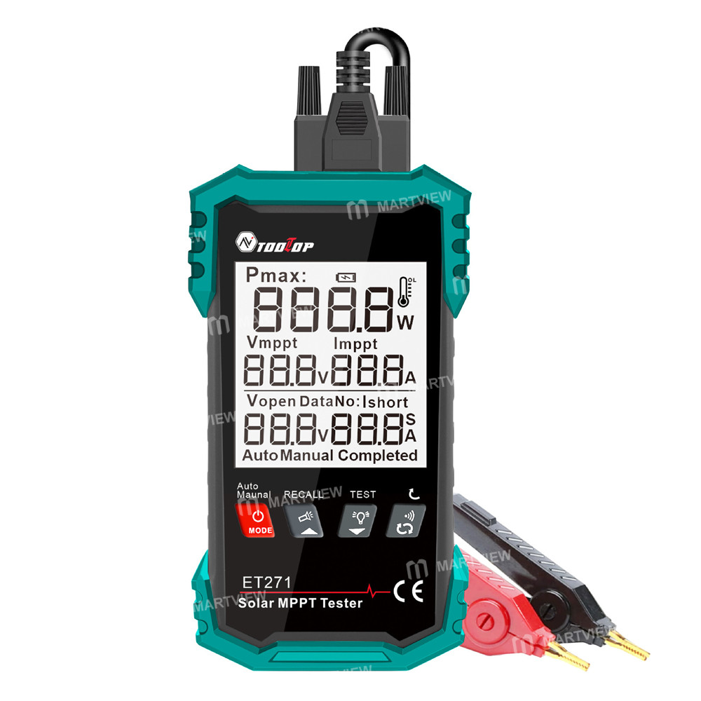 tooltop et721-rechargeable-digital-display-2000w-high-power-solar-mptt-tester-with-data-storage-func