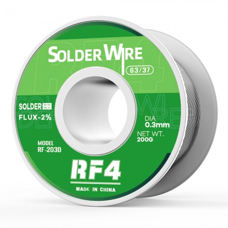 RF4 RF-203D 200g 0.3mm 63%Sn Lead Rosin Core Solder Tin Wire