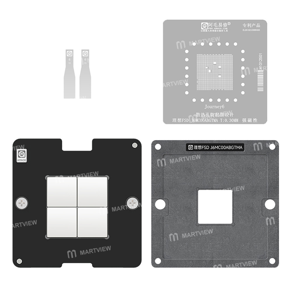 amaoe 030mm-lixiang-auto-journey-6-fsd-j6cooabgtma-chip-bga-reballing-stencil-tin-planting-platform-