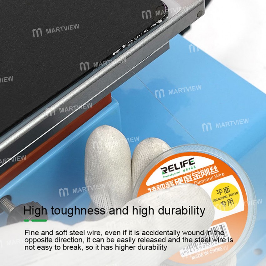 Relife RL-059A / 059B / 059C 100M Special High Hardness Diamond Wire for Touch LCD Screen Separating