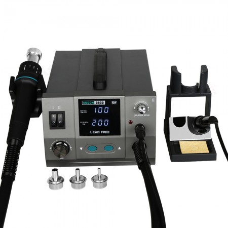 Sugon 9630 760W 2-in-1 Intelligent Digital Display Soldering Iron Hot Air Gun Rework Station