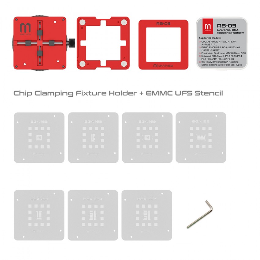 martview rb-03-mulit-funcions-automatic-positioning-universal-bga-reballing-station-holder-template-
