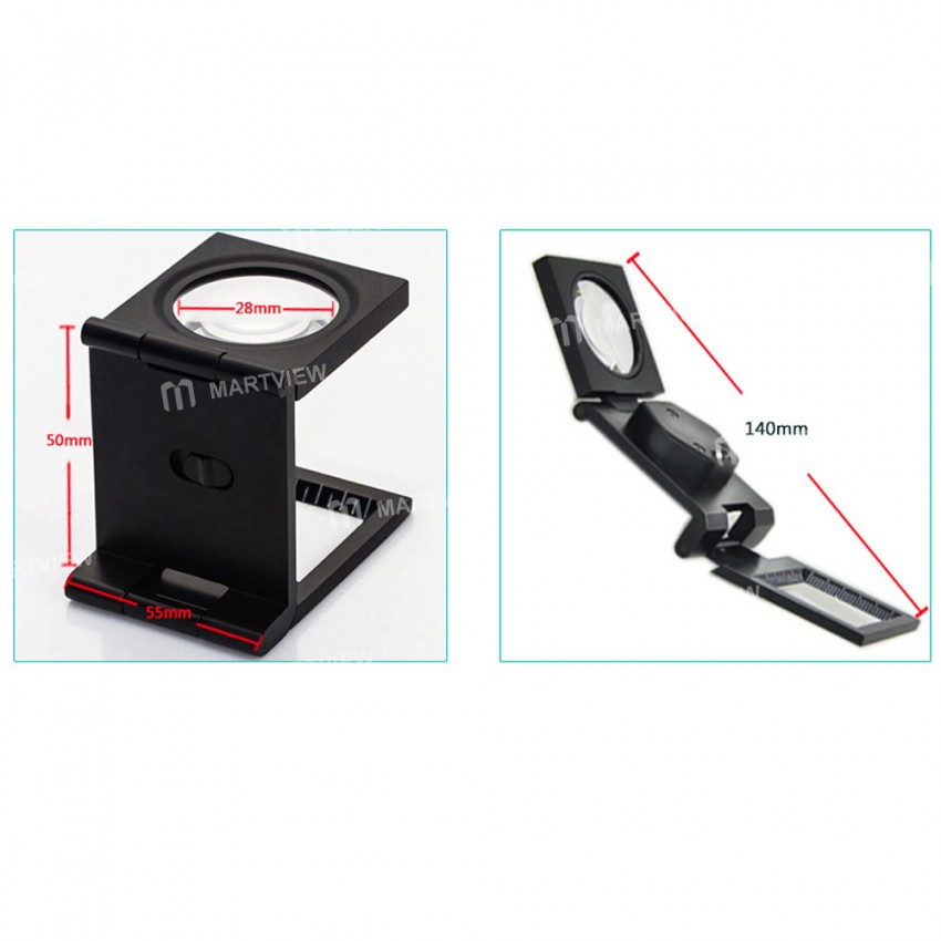 Portable 10X Handheld Zinc Alloy Foldable Magnifying Glass with 2 LED Lamp