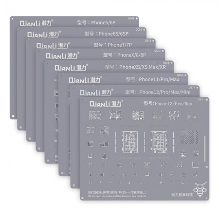 qianli 012mm-bga-reballing-stencil-set-for-iphone-6g-to-13pro-max-apple-a8-to-a15-cpu-1