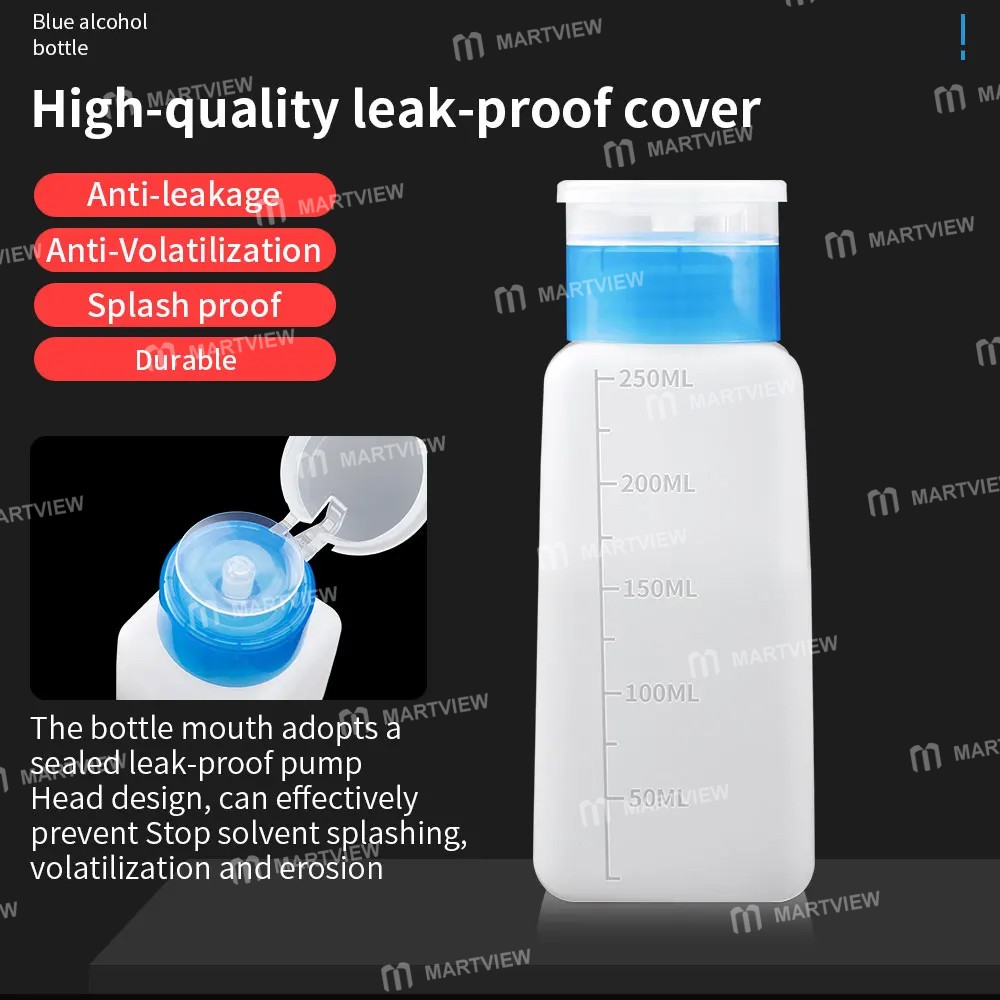 luxianzi 120-180-250ml-multi-capacity-blue-cap-square-bottle-push-up-plastic-alcohol-bottle-4
