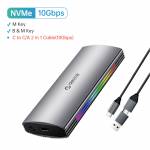 Orico M2R2 RGB Lighting Effect USB3.1 Gen2 10Gbps Aluminum M2 NVMe SSD Enclosure