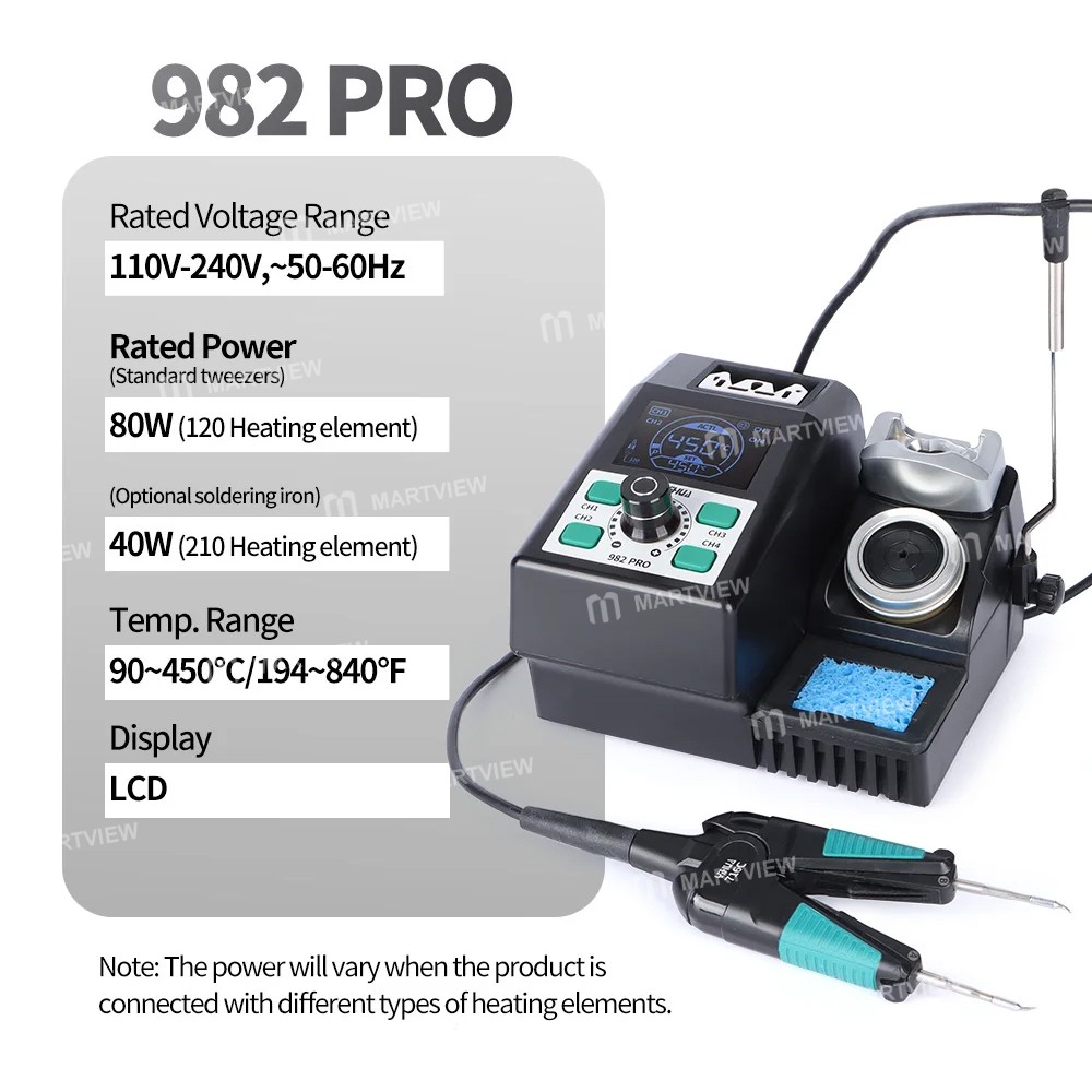 yihua 982-pro-80w-2-in-1-precision-tweezers-soldering-station-with-716e-soldering-handle-15