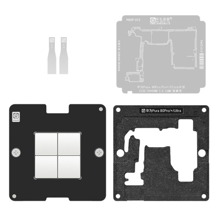 Amaoe Middle Layer BGA Reballing Stencil Tin Plating Platform Set for Huawei Pura 80 Pro / Pro+ / Ultra