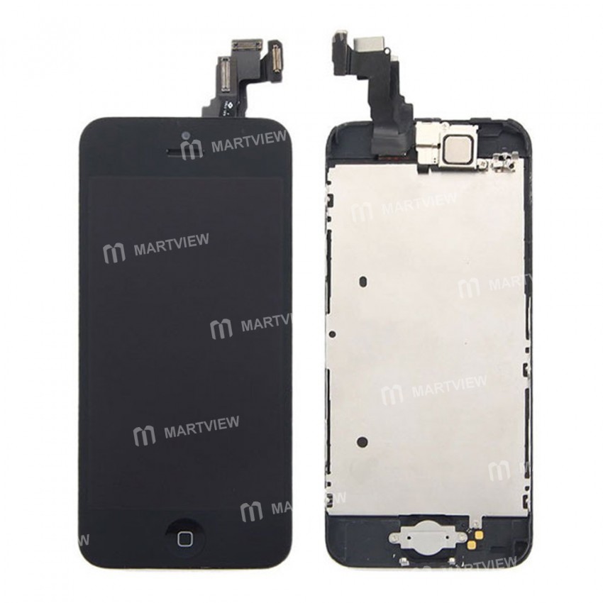 Replacement copy of original iPhone 5c LCD with spareparts home button earphone camera etc black