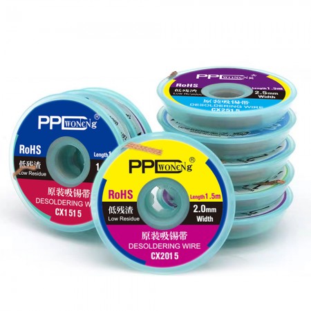 PPD 1.0 / 1.5 / 2.0 / 2.5 / 3.0 / 3.5mm Suction Tin Desoldering Wire for PCB Tin Remove Welding