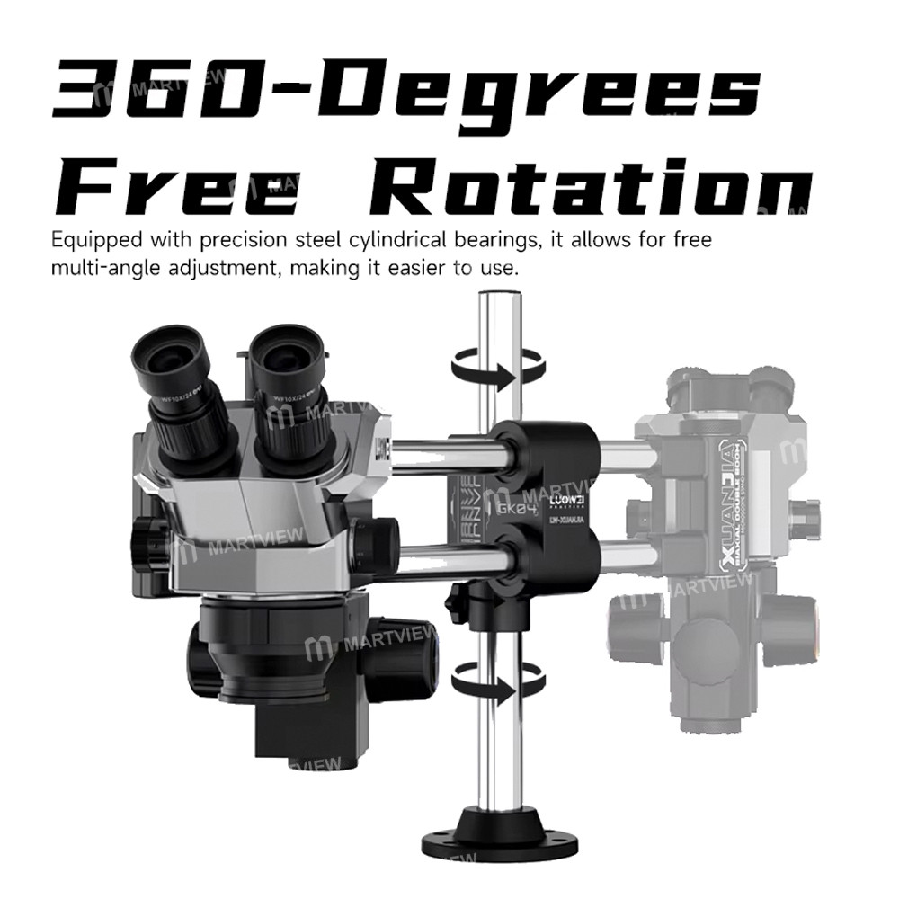 luowei lw-gk04-xuanjia-dual-axis-dual-arm-microscope-swing-arm-stand-compatible-with-most-microscope