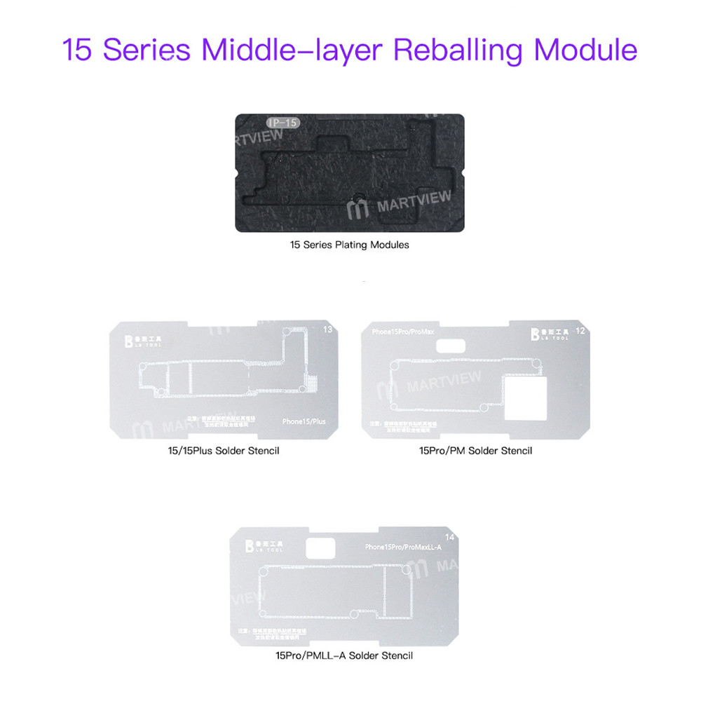 lb tool-f20-max-motherboard-middle-layer-bga-reballing-stencil-tin-plating-platform-for-iphone-11-17