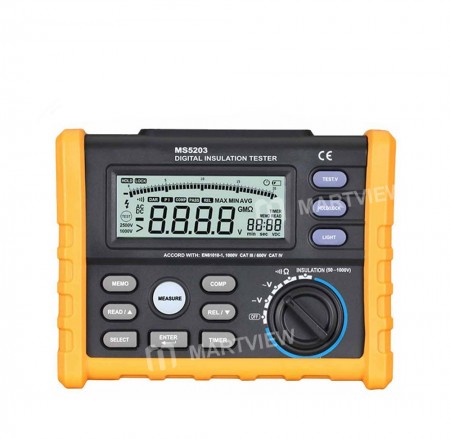 PEAKMETER MS5203 Digital Insulation Resistance Meter Tester Multimeter Megohm Meter 0.01-10G ohm