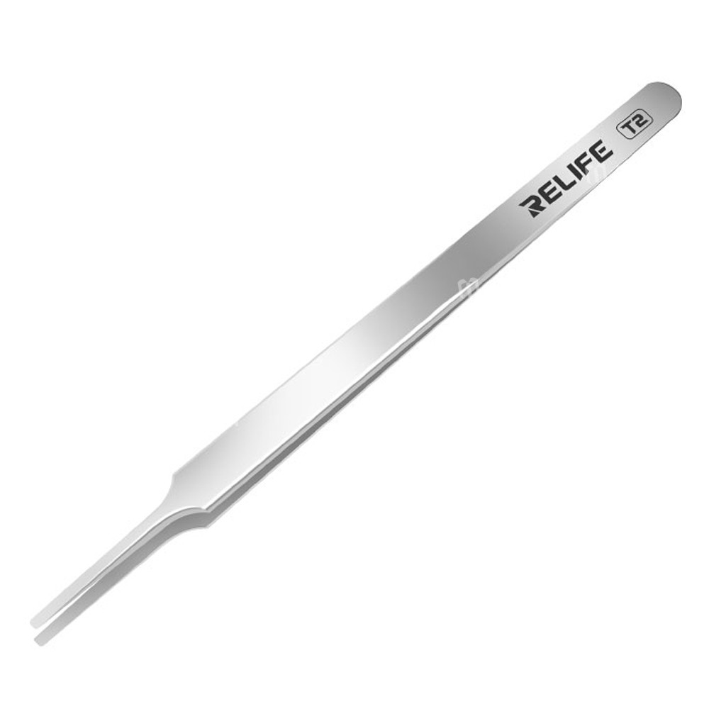 relife t2-extended-anti-magnetic-flat-round-tip-tweezers-for-smd-electronics-component-handling-1