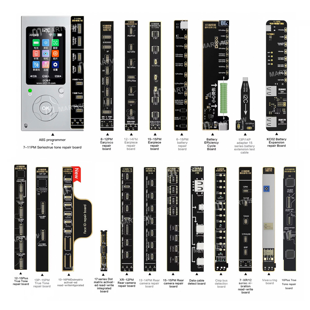 i2c a8s-i6s-programmer-battery-dot-matrix-original-color-earpiece-camera-face-id-repair-boards-2
