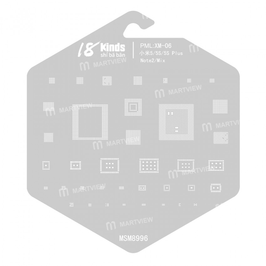 18 Kinds CPU BGA IC Reballing Stencil Kits for Xiaomi Phones