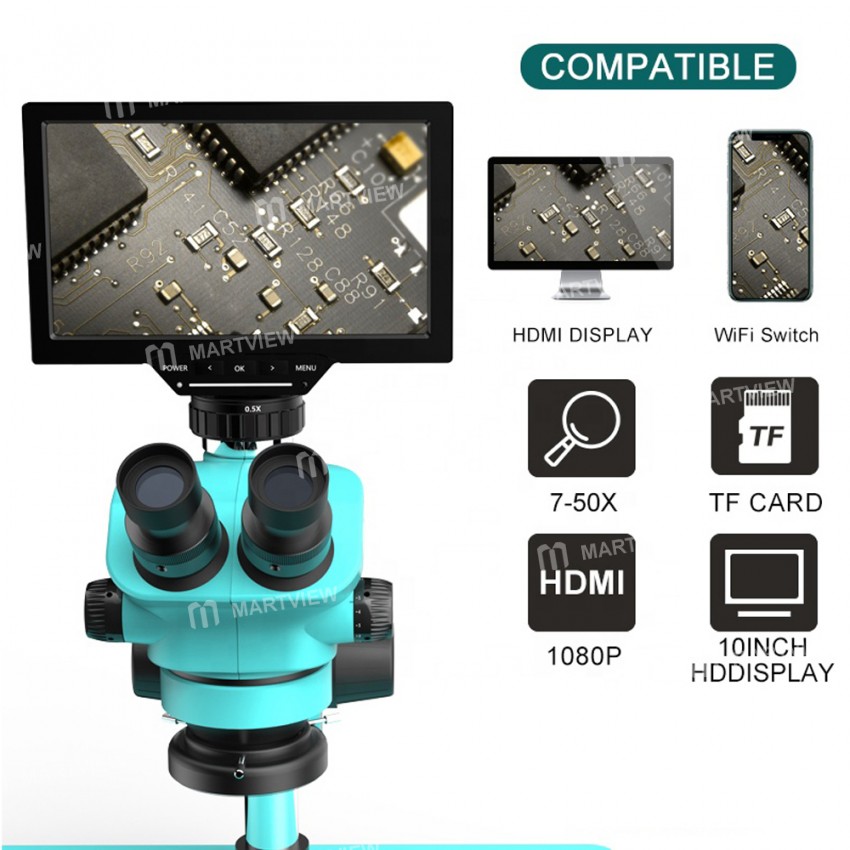 rf4 rf-7050tvp-ys010w-7-50x-synchronous-zoom-trinocular-stereo-microscope-with-big-base-hd-monitor-8
