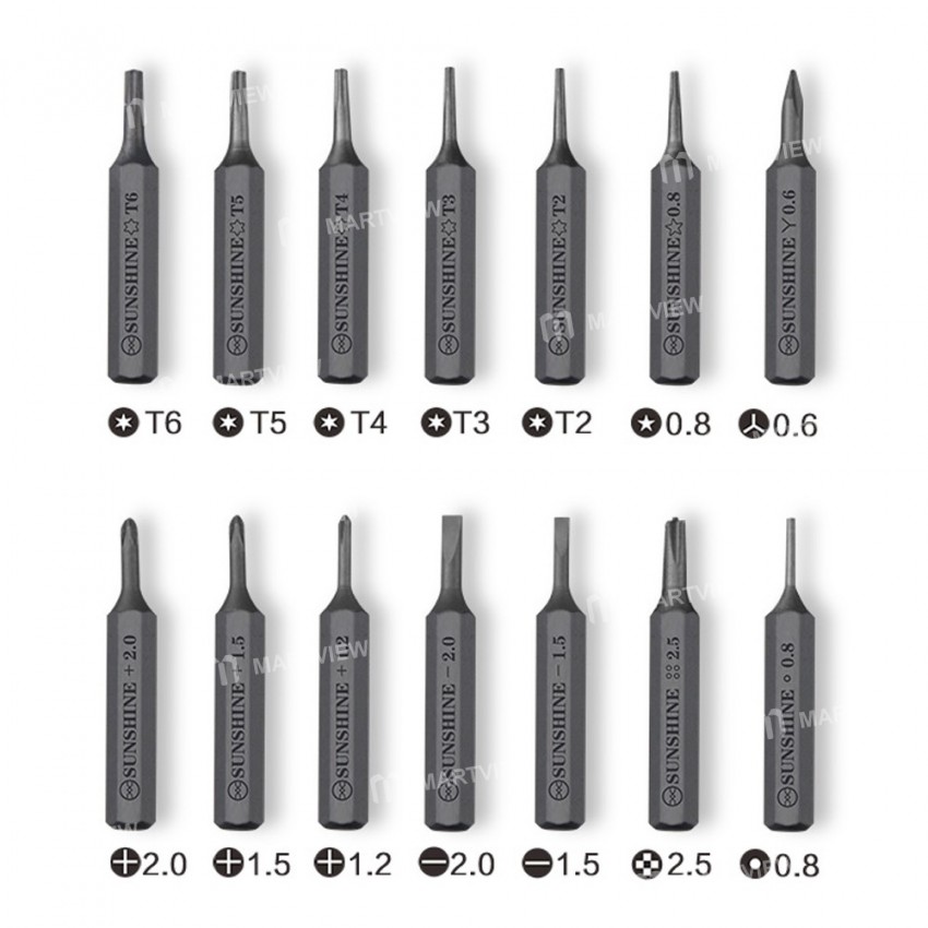 Sunshine SD-18E Precision Mini Electric Screw Driver Pocket Kit With LED Lighting for iPhone / iPad