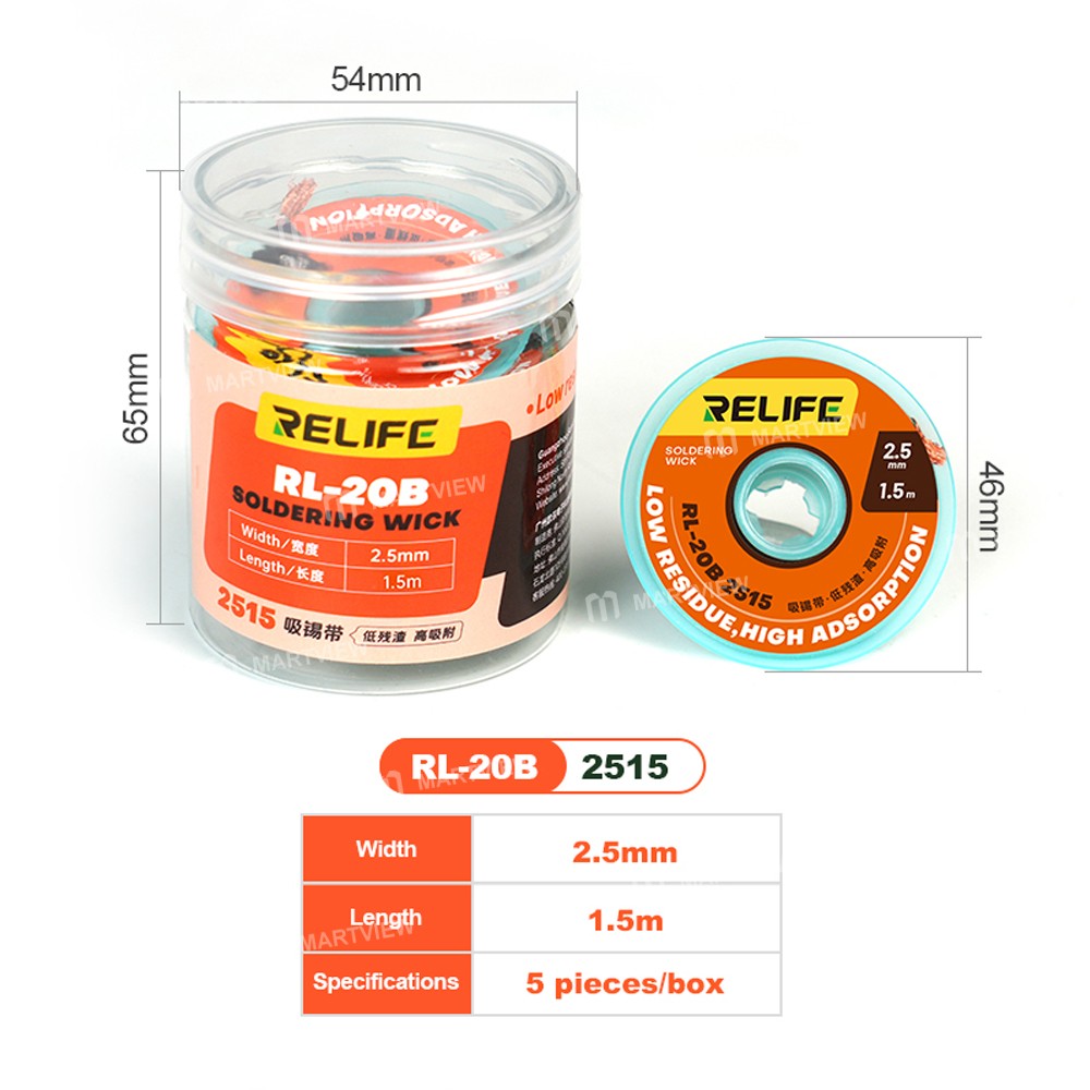 relife rl-20b-15m-low-residue-fast-cleaning-strong-desoldering-wire-4