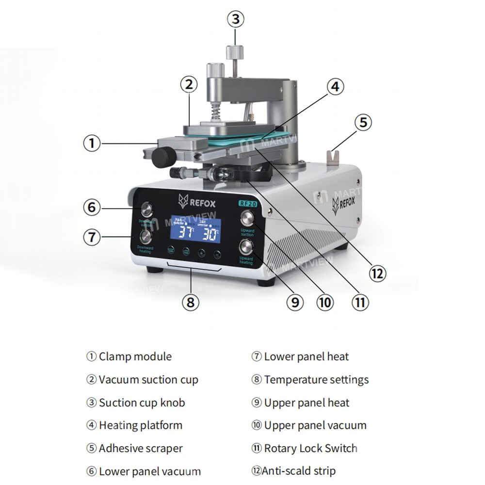 refox rf20-360-rotating-universal-mobile-phone-lcd-screen-heating-separation-machine-10