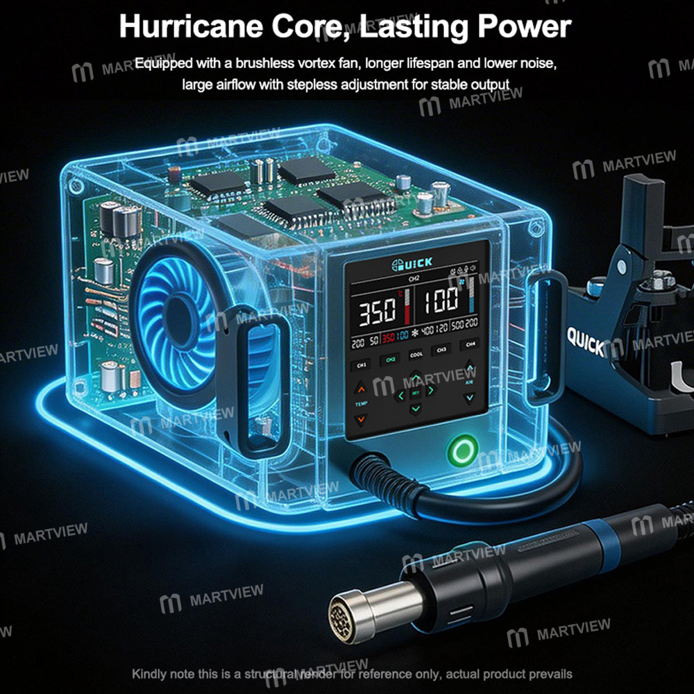 quick 861pro-max-1300w-intelligent-hot-air-rework-station-for-chip-level-repair-pcba-production-supp