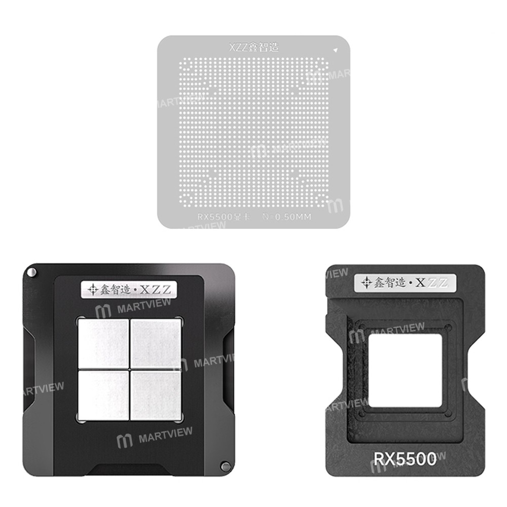 xzz 050mm-graphics-card-bga-reballing-stencil-platform-set-for-amd-radeon-rx-5500-xt-1