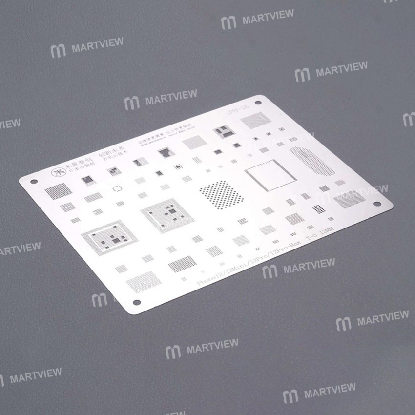 Mijing iPH-15 0.12mm BGA Square Holes Reballing Stencil for iPhone 12 / 12 Mini / 12 Pro / 12 Pro Ma